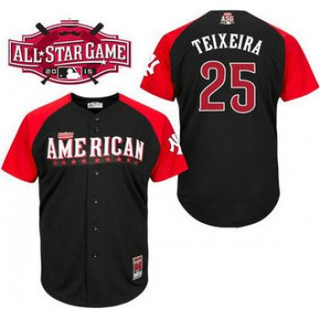 American League New York Yankees #25 Mark Teixeira Black 2015 All-Star Game Player Jersey