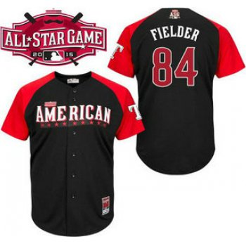 American League Texas Rangers #84 Prince Fielder Black 2015 All-Star Game Player Jersey