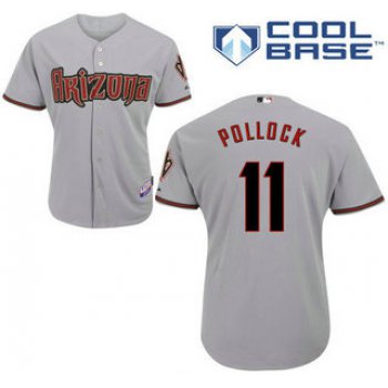 Men's Arizona Diamondbacks #11 A. J. Pollock Away Gray MLB Cool Base Jersey