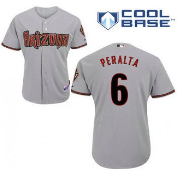 Men's Arizona Diamondbacks #6 David Peralta Away Gray MLB Cool Base Jersey