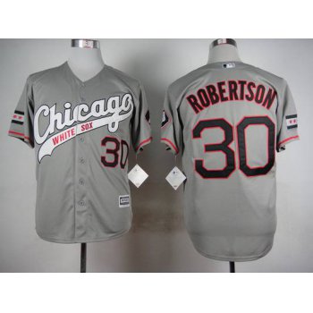 Men's Chicago White Sox #30 David Robertson 2015 Gray Jersey