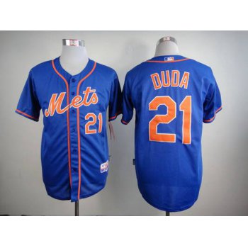 Men's New York Mets #21 Lucas Duda Blue Jersey