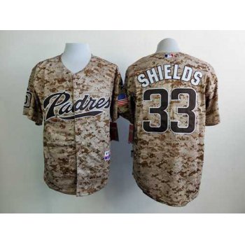 Men's San Diego Padres #33 James Shields 2015 Camo Jersey