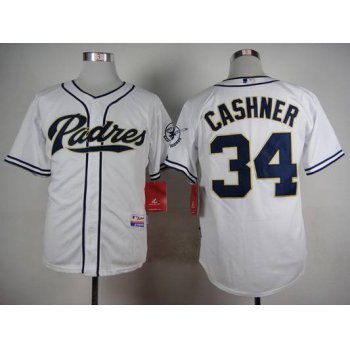 Men's San Diego Padres #34 Andrew Cashner White Jersey