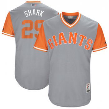 Men's San Francisco Giants Jeff Samardzija Shark Majestic Gray 2017 Players Weekend Authentic Jersey