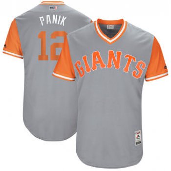 Men's San Francisco Giants Joe Panik Panik Majestic Gray 2017 Players Weekend Authentic Jersey