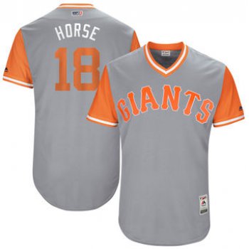 Men's San Francisco Giants Matt Cain Horse Majestic Gray 2017 Players Weekend Authentic Jersey