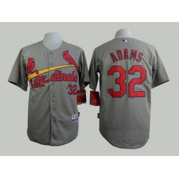 Men's St. Louis Cardinals #32 Matt Adams Gray Jersey