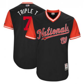 Men's Washington Nationals Trea Turner Triple T Majestic Navy 2017 Players Weekend Authentic Jersey