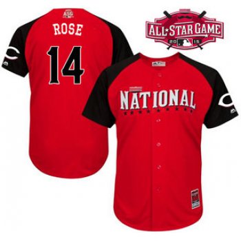 National League Cincinnati Reds #14 Pete Rose Red 2015 All-Star Game Player Jersey