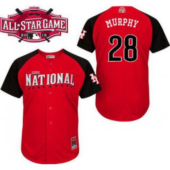 National League New York Mets #28 Daniel Murphy Red 2015 All-Star Game Player Jersey