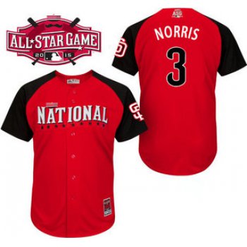 National League San Diego Padres #3 Derek Norris Red 2015 All-Star BP Jersey