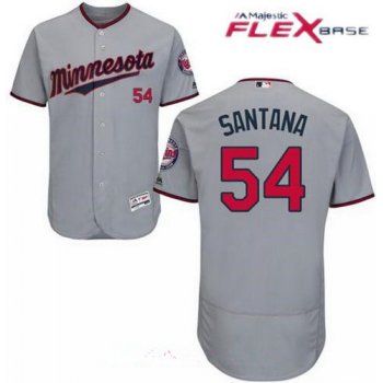 Men's Minnesota Twins #54 Ervin Santana Gray Road Stitched MLB Majestic Flex Base Jersey