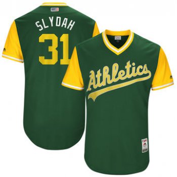 Men's Oakland Athletics Liam Hendriks Slydah Majestic Green 2017 Players Weekend Authentic Jersey