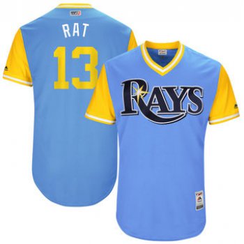 Men's Tampa Bay Rays Brad Miller Rat Majestic Light Blue 2017 Players Weekend Authentic Jersey