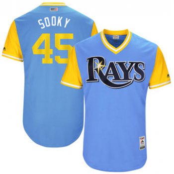 Men's Tampa Bay Rays Jesus Sucre Sooky Majestic Light Blue 2017 Players Weekend Authentic Jersey