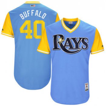 Men's Tampa Bay Rays Wilson Ramos Buffalo Majestic Light Blue 2017 Players Weekend Authentic Jersey