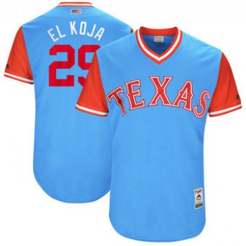 Men's Texas Rangers Adrian Beltre El Koja Majestic Light Blue 2017 Players Weekend Authentic Jersey