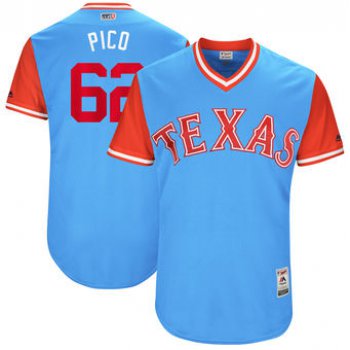 Men's Texas Rangers Jose Leclerc Pico Majestic Light Blue 2017 Players Weekend Authentic Jersey