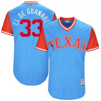 Men's Texas Rangers Martin Perez El de Guanare Majestic Light Blue 2017 Players Weekend Authentic Jersey