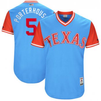 Men's Texas Rangers Mike Napoli Porterhouse Majestic Light Blue 2017 Players Weekend Authentic Jersey