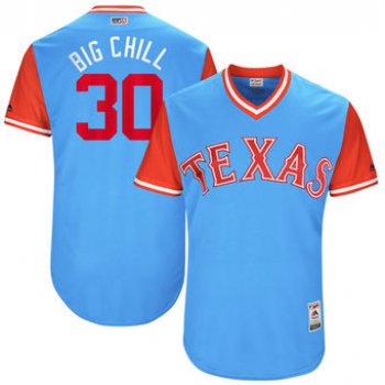 Men's Texas Rangers Nomar Mazara Big Chill Majestic Light Blue 2017 Players Weekend Authentic Jersey