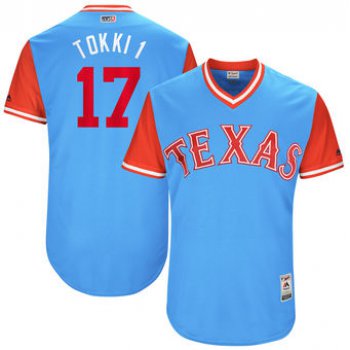 Men's Texas Rangers Shin-Soo Choo Tokki 1 Majestic Light Blue 2017 Players Weekend Authentic Jersey