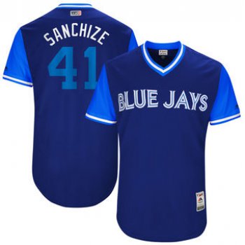 Men's Toronto Blue Jays Aaron Sanchez Sanchize Majestic Royal 2017 Players Weekend Authentic Jersey