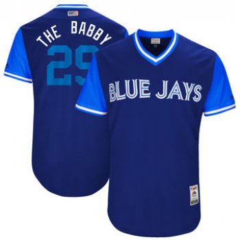 Men's Toronto Blue Jays Devon Travis The Babby Majestic Royal 2017 Players Weekend Authentic Jersey