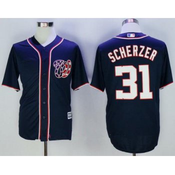 Men's Washington Nationals #31 Max Scherzer Navy Blue Alternate Stitched MLB Majestic Cool Base Jersey