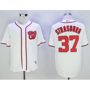 Men's Washington Nationals #37 Stephen Strasburg White Home Stitched MLB Majestic Cool Base Jersey