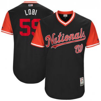 Men's Washington Nationals Jose Lobaton Lobi Majestic Navy 2017 Players Weekend Authentic Jersey