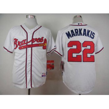 Men's Atlanta Braves #22 Nick Markakis White Jersey