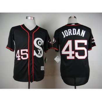 Men's Chicago White Sox #45 Michael Jordan 2015 Black Jersey