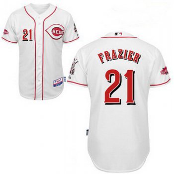 Men's Cincinnati Reds #21 Todd Frazier White Jersey