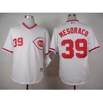 Men's Cincinnati Reds #39 Devin Mesoraco 1990 White Pullover Jersey