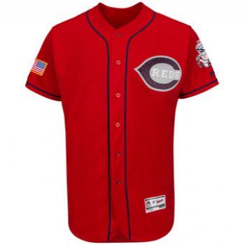 Men's Cincinnati Reds Majestic Fashion Stars & Stripes FlexBase Jersey - Scarlet