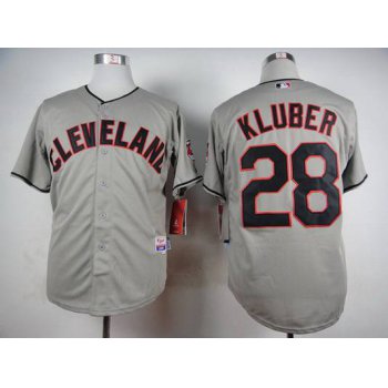 Men's Cleveland Indians #28 Corey Kluber Gray Jersey