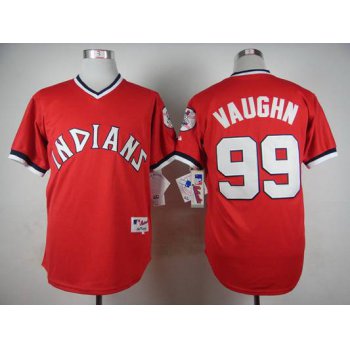 Men's Cleveland Indians #99 Rick Vaughn 1974 Turn Back The Clock Red Jersey