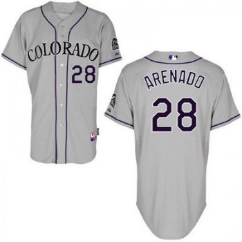 Men's Colorado Rockies #28 Nolan Arenado Gray Jersey