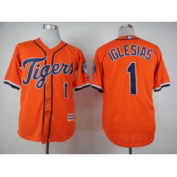 Men's Detroit Tigers #1 Jose Iglesias 2015 Orange Jersey