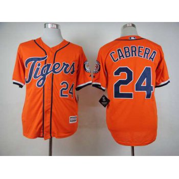 Men's Detroit Tigers #24 Miguel Cabrera 2015 Orange Jersey