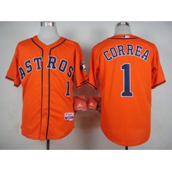 Men's Houston Astros #1 Carlos Correa Orange Jersey