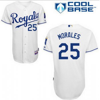 Men's Kansas City Royals #25 Kendrys Morales White Jersey