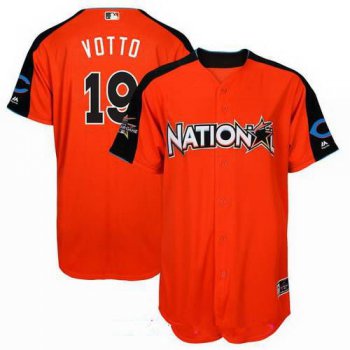 Men's National League Cincinnati Reds #19 Joey Votto Majestic Orange 2017 MLB All-Star Game Home Run Derby Player Jersey