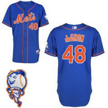 Men's New York Mets #48 Jacob DeGrom Blue Jersey W/2015 Mr. Met Patch