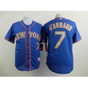 Men's New York Mets #7 Travis D'Arnaud Blue With Gray Jersey