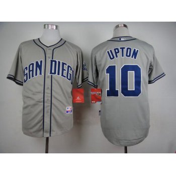 Men's San Diego Padres #10 Justin Upton Gray Jersey