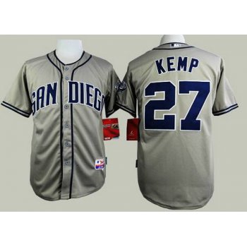 Men's San Diego Padres #27 Matt Kemp Gray Jersey