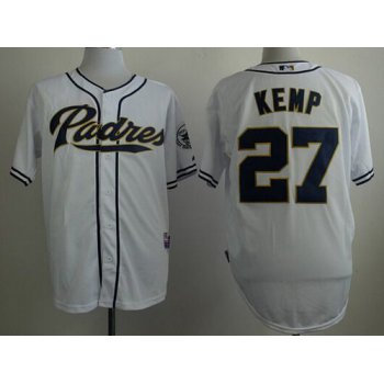 Men's San Diego Padres #27 Matt Kemp White Jersey